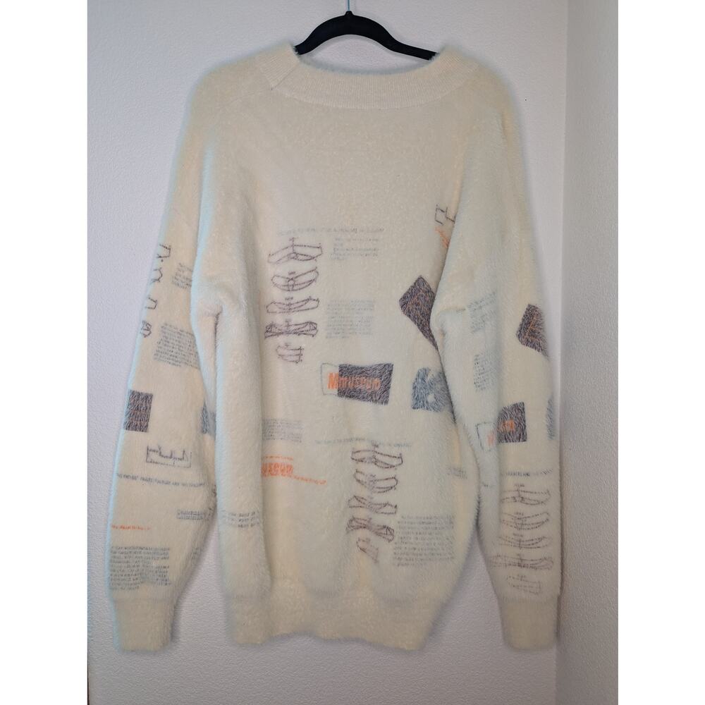VTG No Label Cozy Soft Plush Oversized Graphic Sweater L